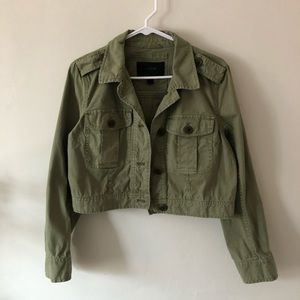 J.Crew Cropped 100% Cotton Green Jacket